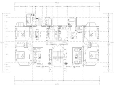 现代公寓 建筑平面户型图纸 loft公寓 单身公寓 复式公寓 施工图