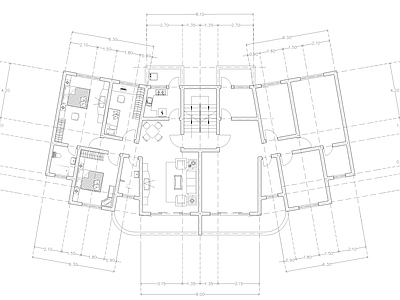 现代公寓 建筑平面户型图纸 loft公寓 单身公寓 复式公寓 施工图