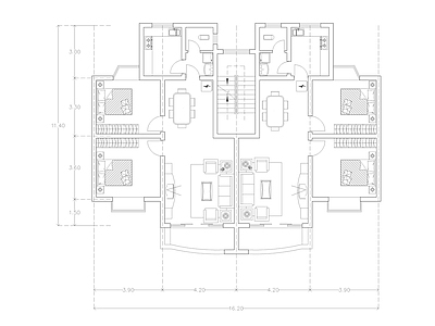 现代公寓 loft公寓 单身公寓 复式公寓 建筑平面户型图纸 施工图