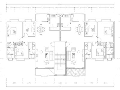 现代公寓 建筑平面户型图纸 loft公寓 单身公寓 复式公寓 施工图