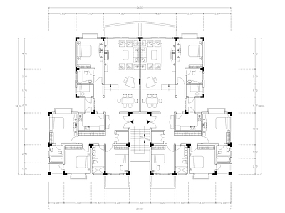 现代公寓 建筑平面户型图纸 loft公寓 单身公寓 复式公寓 施工图