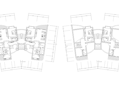 现代公寓 建筑平面户型图纸 loft公寓 单身公寓 复式公寓 施工图