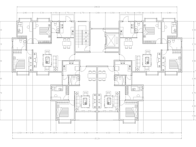 现代公寓 建筑平面户型图纸 loft公寓 单身公寓 复式公寓 施工图