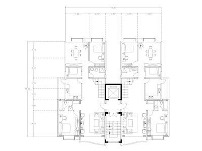 现代公寓 建筑平面户型图纸 loft公寓 单身公寓 复式公寓 施工图