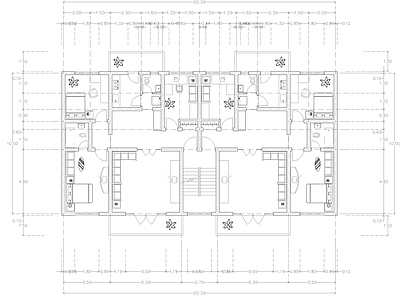 现代公寓 建筑平面户型图纸 loft公寓 单身公寓 复式公寓 施工图