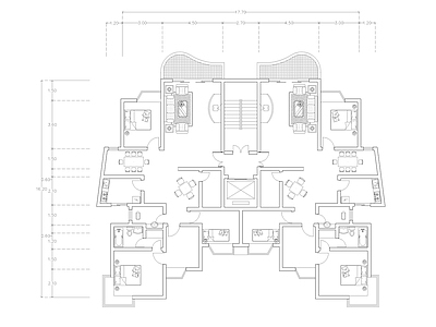 现代公寓 建筑平面户型图纸 loft公寓 单身公寓 复式公寓 施工图