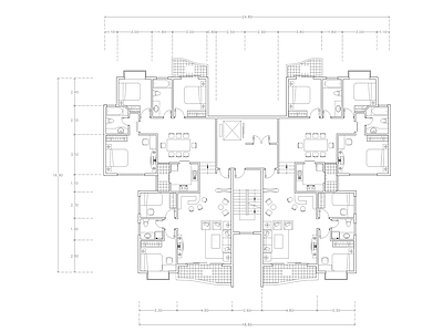 现代公寓 建筑平面户型图纸 loft公寓 单身公寓 复式公寓 施工图