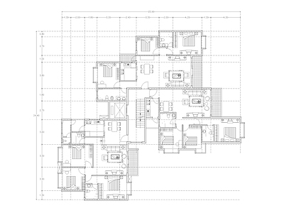 现代公寓 建筑平面户型图纸 loft公寓 单身公寓 复式公寓 施工图