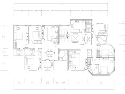 现代公寓 建筑平面户型图纸 loft公寓 单身公寓 复式公寓 施工图