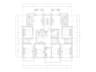 现代公寓 建筑平面户型图纸 loft公寓 单身公寓 复式公寓 施工图