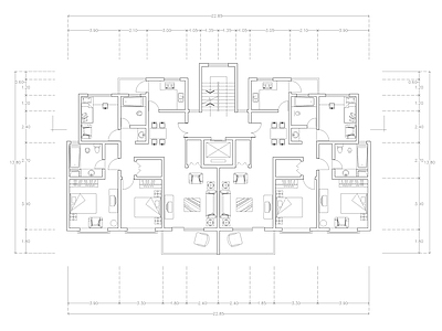 现代公寓 建筑平面户型图纸 loft公寓 单身公寓 复式公寓 施工图