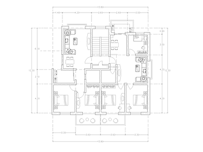 现代公寓 建筑平面户型图纸 loft公寓 单身公寓 复式公寓 施工图