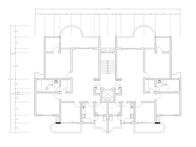 现代公寓 建筑平面户型图纸 loft公寓 单身公寓 施工图