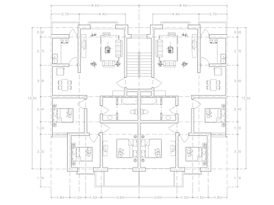 现代公寓 建筑平面户型图纸 loft公寓 单身公寓 复式公寓 施工图