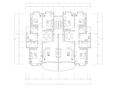 现代公寓 建筑平面户型图纸 loft公寓 单身公寓 复式公寓 施工图