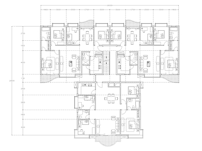 现代公寓 建筑平面户型图纸 loft公寓 单身公寓 复式公寓 施工图