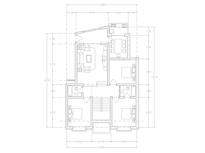 现代公寓 建筑平面户型图纸 loft公寓 单身公寓 复式公寓 施工图