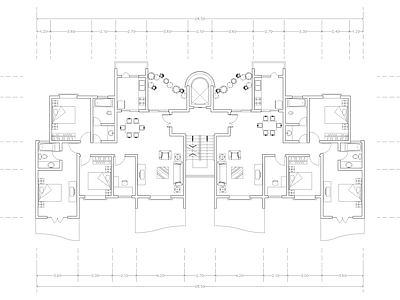 现代公寓 建筑平面户型图纸 loft公寓 单身公寓 复式公寓 施工图