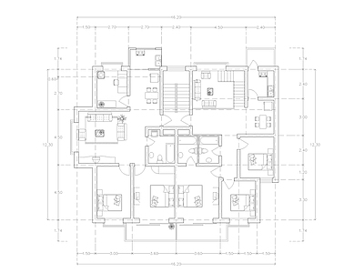 现代公寓 建筑平面户型图纸 loft公寓 单身公寓 复式公寓 施工图