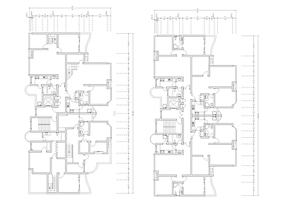 现代公寓 建筑平面户型图纸 loft公寓 单身公寓 复式公寓 施工图