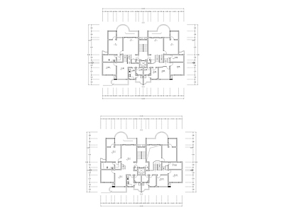 现代公寓 建筑平面户型图纸 loft公寓 单身公寓 复式公寓 施工图