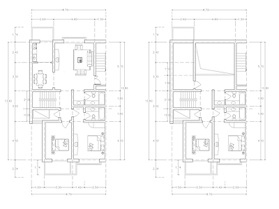 现代公寓 建筑平面户型图纸 loft公寓 单身公寓 复式公寓 施工图