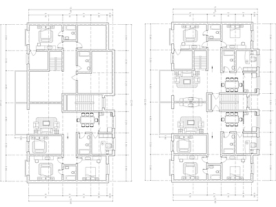 现代公寓 建筑平面户型图纸 loft公寓 单身公寓 复式公寓 施工图