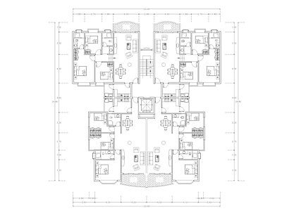 现代公寓 建筑平面户型图纸 loft公寓 单身公寓 复式公寓 施工图