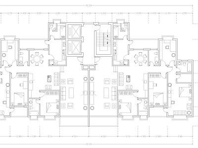 现代公寓 建筑平面户型图纸 loft公寓 单身公寓 复式公寓 施工图