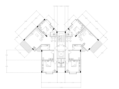 现代公寓 建筑平面户型图纸 loft公寓 单身公寓 复式公寓 施工图