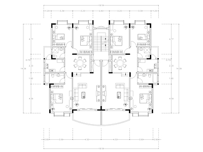 现代公寓 建筑平面户型图纸 loft公寓 单身公寓 复式公寓 施工图