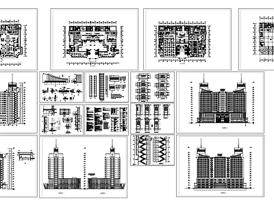 现代酒店建筑 某假日式公寓 施工图