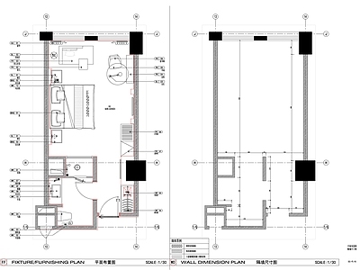 现代整体家装空间 单身公寓 宾馆客房 深 施工图