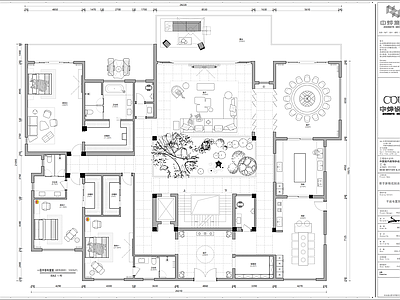 现代整体家装空间 自建别墅 超大平层 平面布置图 施工图