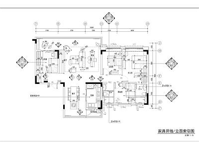 中式整体家装空间 新中式奢华样板房 施工图