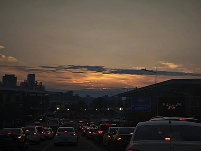 现代风景 夜晚黄昏街道风景