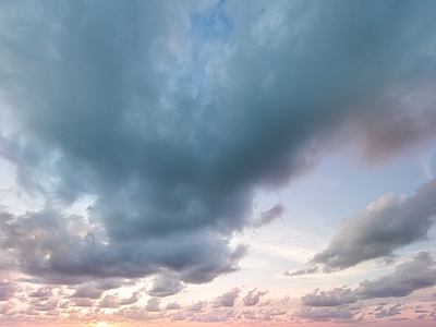 现代天空外景 天空 彩色云朵天空 阴天天空