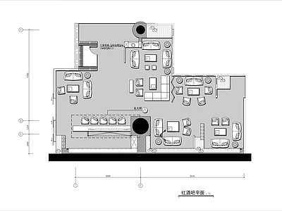 现代美式酒吧 商务红酒吧 施工图