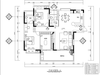 现代整体家装空间 简约 大平层 施工图