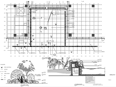 现代中式庭院 别墅景观 私家 施工图