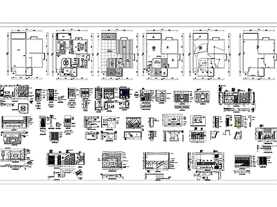 现代整体家装空间 家装施工 全套装修 施工图