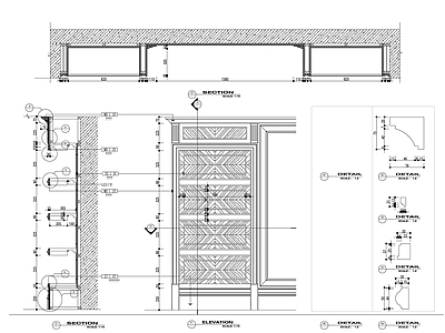 现代客厅 欧式电视墙详图 别墅 挑空 书房 小户型 施工图