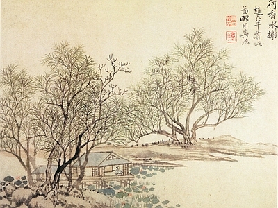 新中式中式挂画 字画 水墨画 国画 水画 壁纸壁布壁画