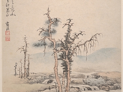 新中式中式挂画 水墨画 古画 字画 壁纸壁布壁画 山水画