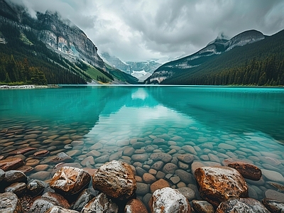 现代风景 野外风景 湖泊 脉