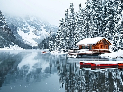 现代风景 野外风景 冬季雪景