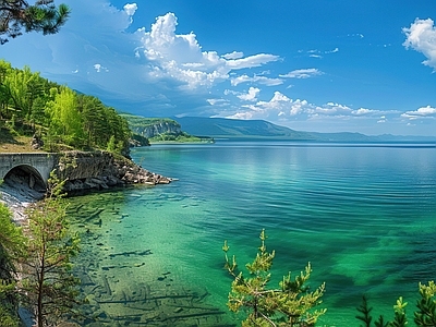 现代风景 野外风景 湖泊河流