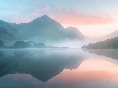 现代风景 野外风景 山水风景 湖泊