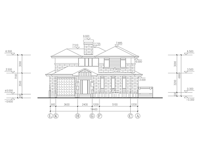 美式北欧别墅建筑 自建房 别墅 建筑 施工图