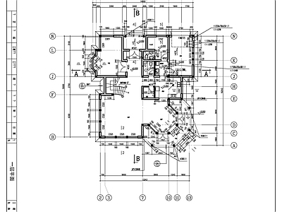 现代法式别墅建筑 二层法式别墅建筑 施工图